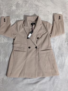 BCBGMaxAzria Taupe Double-Breasted Women's Blazer NWT Sz Large